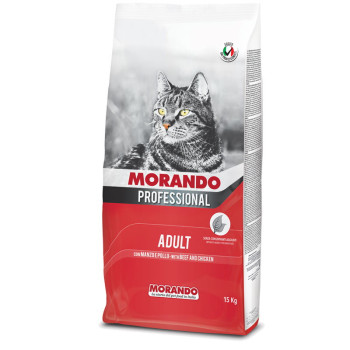 MORANDO PROFESSIONAL ADULT сухой корм для котов с говядиной и курицей, 15кг (8007520105262) 