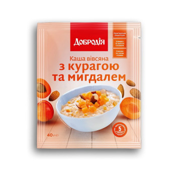 Каша овсяная с курагой и миндалем Добродия 40 г (4820182202872)