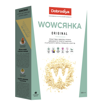 WOWСЯНКА ORIGINAL пластівці вівсяні різані Добродія 500 г (4820182202827)