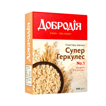 Хлопьев овсяные Добродия Супер Геркулес 500 г (4820182201592) 