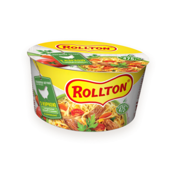 Лапша яичная быстрого приготовления Rollton по-домашнему с курицей (чашка) 75 г (4820179251616)