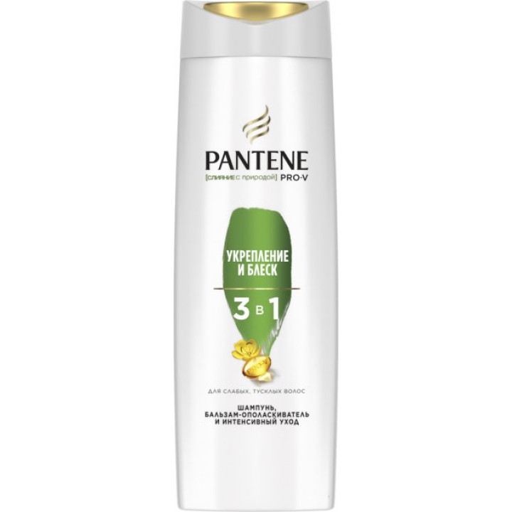 Шампунь та бальзам-ополіскувач Pantene Pro-V 3 в 1 Nature Fusion Зміцнення та блиск 360 мл (8001090673527)