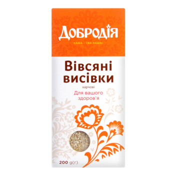 Отруби овсяные пищевые Добродия 200 г (4820182200205) Отруби овсяные пищевые Добродия 200 г (4820182200205)