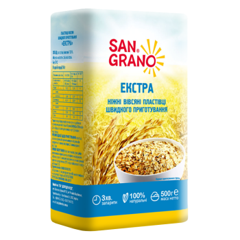 Пластівці вівсяні  San Grano швидкого приготування 500 г (4820182200717)