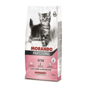 MORANDO PROFESSIONAL KITTEN Полноценный сухой корм для котят с курицей и лососем, 1,5 кг (8007520105361)