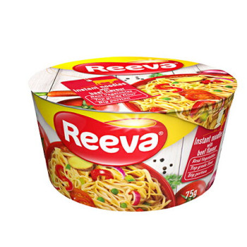 Вермишель быстрого приготовления Reeva со вкусом говядины 75 г (4820179257045)