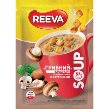 Крем-суп Reeva Грибной с крутонами 15,5 г (4820179257540)