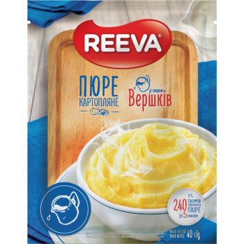 Пюре картофельное Reeva со вкусом сливок 40 г (4820179257847)