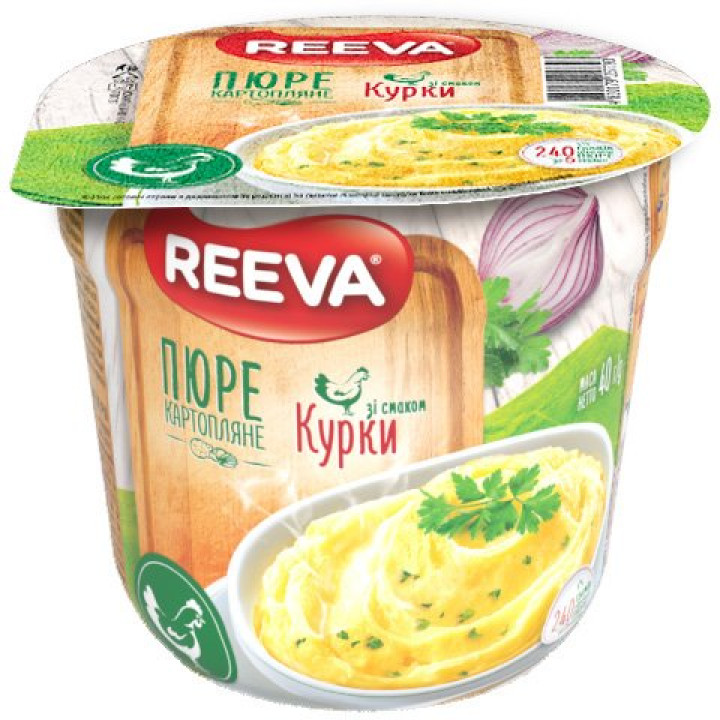 Пюре картофельное Reeva со вкусом курицы стакан 40 г (4820179257793)