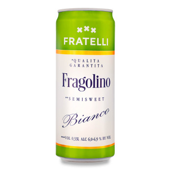 Напиток винный Fragolino Fratelli Bianco белый полусладкий 6-6.9% 0.33л (4820001729580) Напиток винный Fragolino Fratelli Bianco белый полусладкий 6-6.9% 0.33л (4820001729580)
