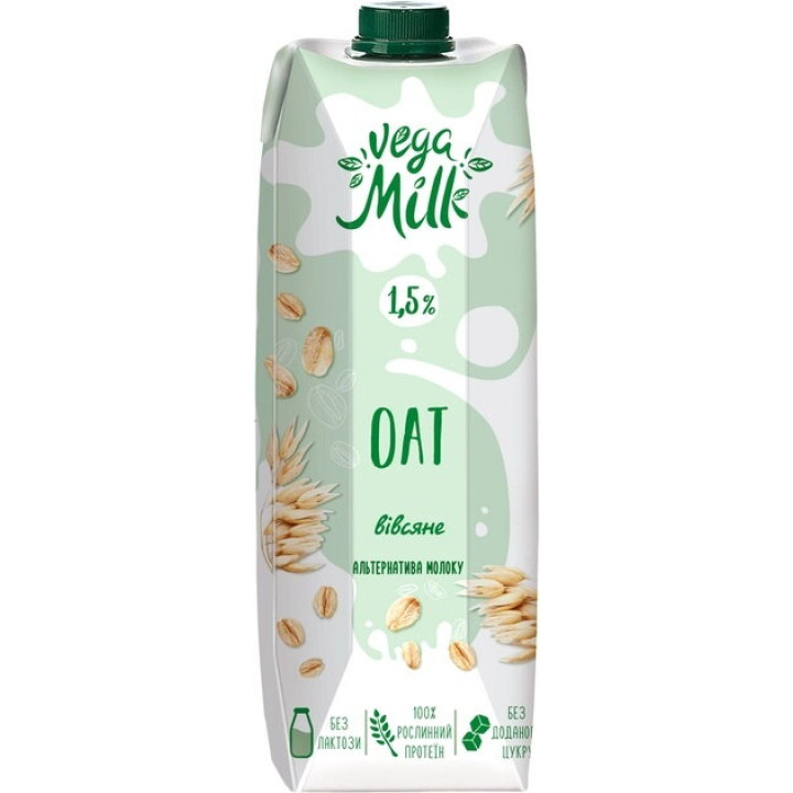 Напій Vega Milk вівсяний ультрапастеризований 950 мл (4820192262040)