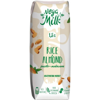 Напій Vega Milk рисово-мигдальний ультрапастеризований 250 мл (4820192262149) Напій Vega Milk рисово-мигдальний ультрапастеризований 250 мл (4820192262149)