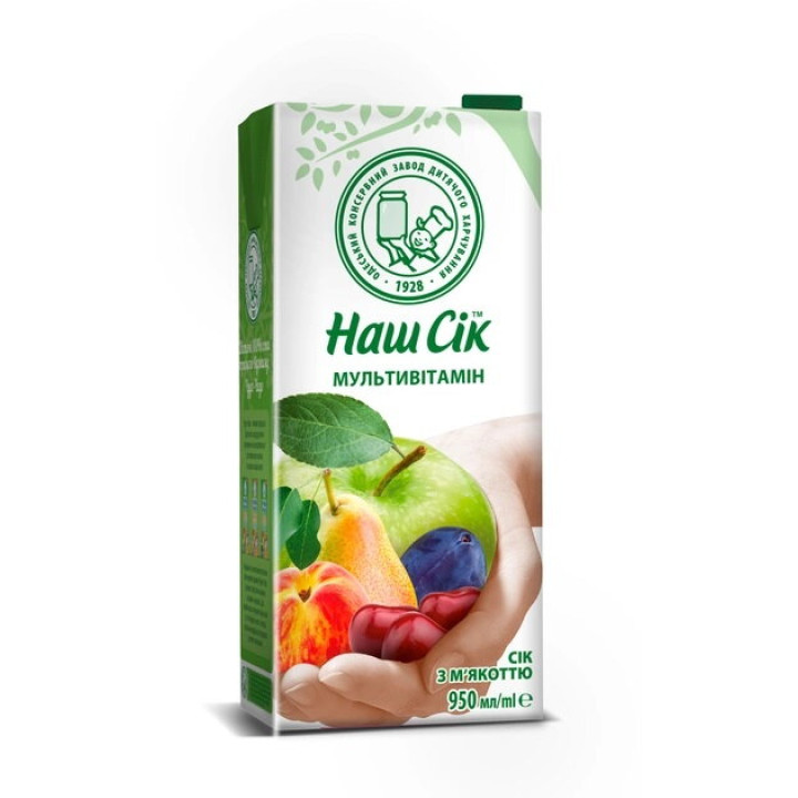 Нектар ОКЗДХ Наш Сок Мультивитаминный 0.95 л (4820016250369)