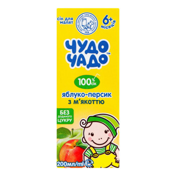 Сок Чудо-Чадо Яблоко-Персик 200 мл (4820016254718)