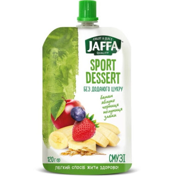 Смузі Jaffa Healthy Breakfast Банан-яблуко-чорниця-полуниця-злаки 120 г (4820192260305) Смузі Jaffa Healthy Breakfast Банан-яблуко-чорниця-полуниця-злаки 120 г (4820192260305)