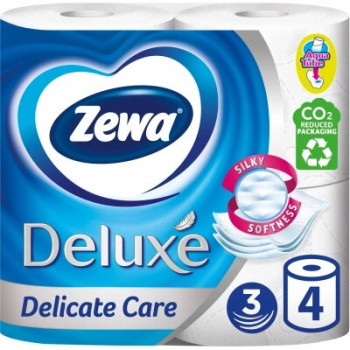 Папір Туалетний Zewa Deluxe білий 3 шари 4 рулони (7322540313369) Папір Туалетний Zewa Deluxe білий 3 шари 4 рулони (7322540313369)