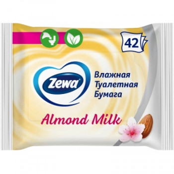 Вологий туалетний папір Zewa Almond Milk 42 шт. (7322540796179) Вологий туалетний папір Zewa Almond Milk 42 шт. (7322540796179)