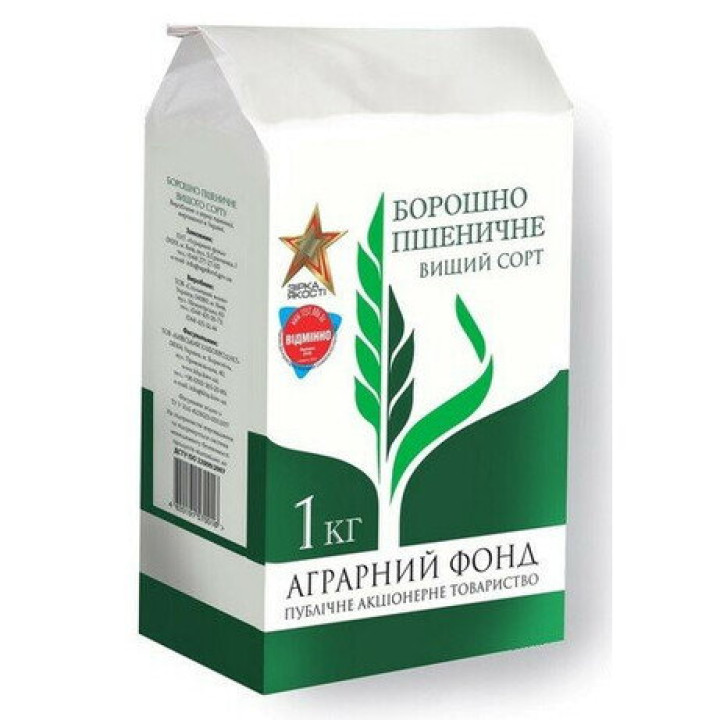 Мука Аграрный фонд пшеничная высшего сорта 1 кг (4820191570016)