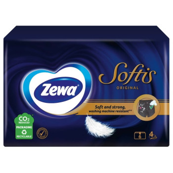 Носовые платочки Zewa Softis Original 6x9 шт. (7322541112275) Носовые платочки Zewa Softis Original 6x9 шт. (7322541112275)