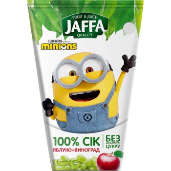 Сік Jaffa Minions Яблуко-Виноград без цукру 1.25л (4820192263634) Сік Jaffa Minions Яблуко-Виноград без цукру 1.25л (4820192263634)