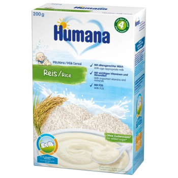 Молочная каша Humana рисовая 200 г (4031244775603) Молочная каша Humana рисовая 200 г (4031244775603)