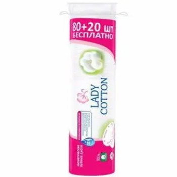 Диски ватные Lady Cotton косметические 80+20 шт. (4744246013016)