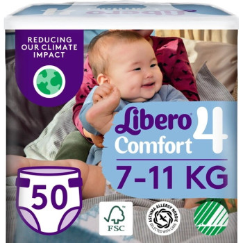 Подгузники Libero Comfort 7-11 кг Размер 4, 50 шт. (7322541756844)