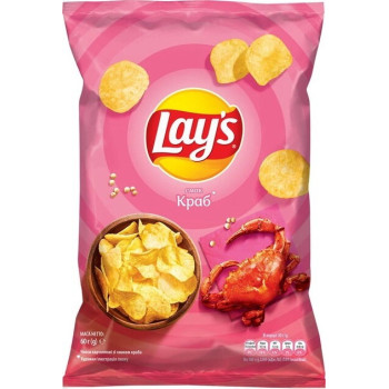 Чипсы картофельные Lay's со вкусом краба 60 г (4823063125291) Чипсы картофельные Lay's со вкусом краба 60 г (4823063125291)