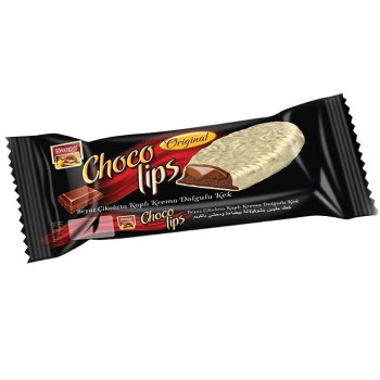 Тістечко Saray Chocolips з какао з кремовою начинкою у глазурі з білого шоколаду 35 г (8690705432736)