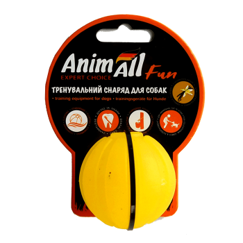 Игрушка AnimAll Fun тренировочный мяч для собак, 5 см, желтая