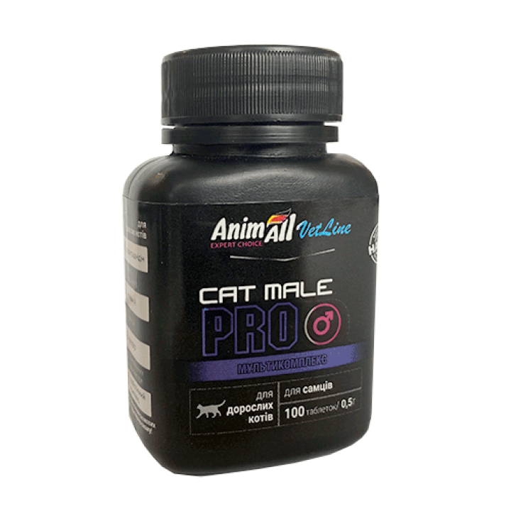 Витамины AnimAll VetLine CAT MALE PRO для взрослых котов (самцов)  0.5 г × 100 табл