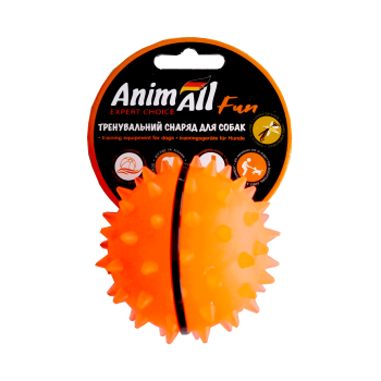 Игрушка AnimAll Fun мяч каштан для собак, 7 см, оранжевая
