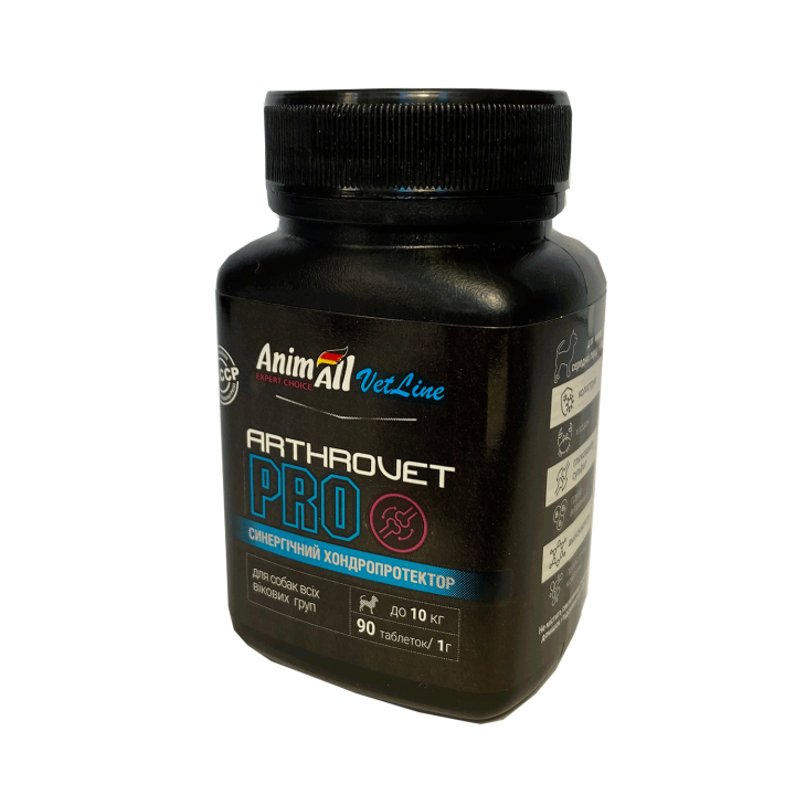 Хондропротектор AnimAll VetLine Arthrovet PRO для малых пород собак  1 г × 90 табл
