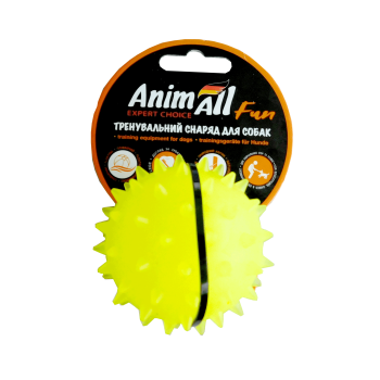 Игрушка AnimAll Fun мяч каштан для собак, 7 см, желтая