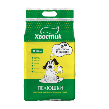 Пелюшки Хвостик, для собак і цуценят, 60×90 см, 100 шт Пелюшки Хвостик, для собак і цуценят, 60×90 см, 100 шт