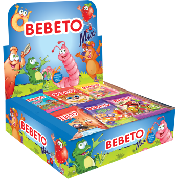 Конфеты жевательные Bebeto "Ассорти", 18г x 36шт. (8690146090199) Конфеты жевательные Bebeto "Ассорти", 18г x 36шт. (8690146090199)