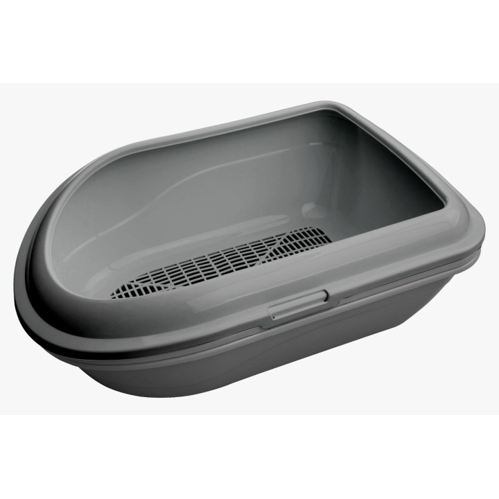 Туалет AnimAll CNR-130 для котів, під наповнювач, з сіткою, сірий, 57×39×23 см