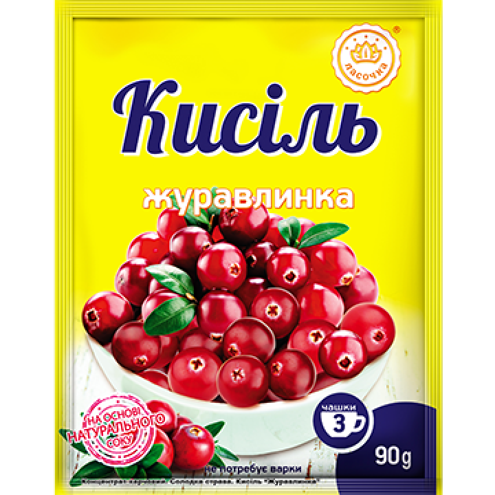 Кисель в пакете "Ласочка" Журавлинка 90 г