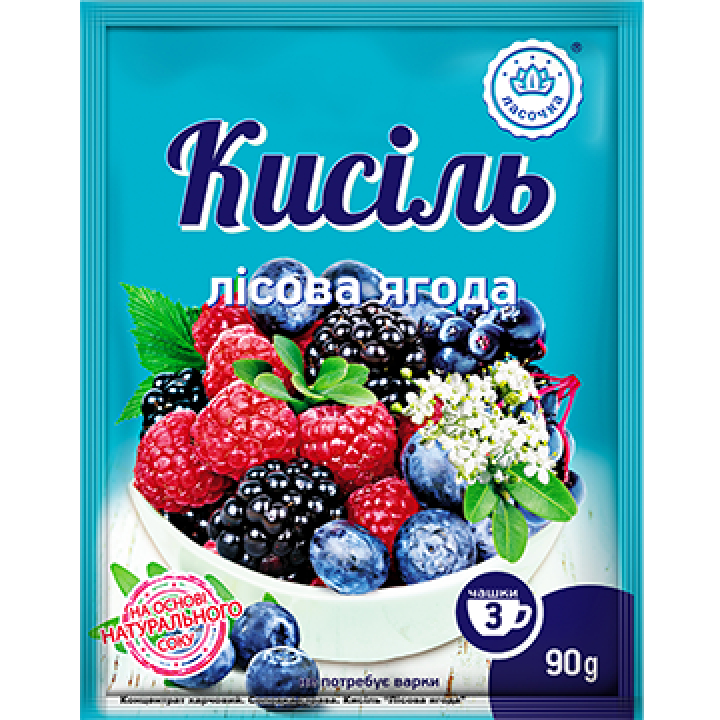 Кисіль у пакеті "Ласочка" Лісова ягода 90 г