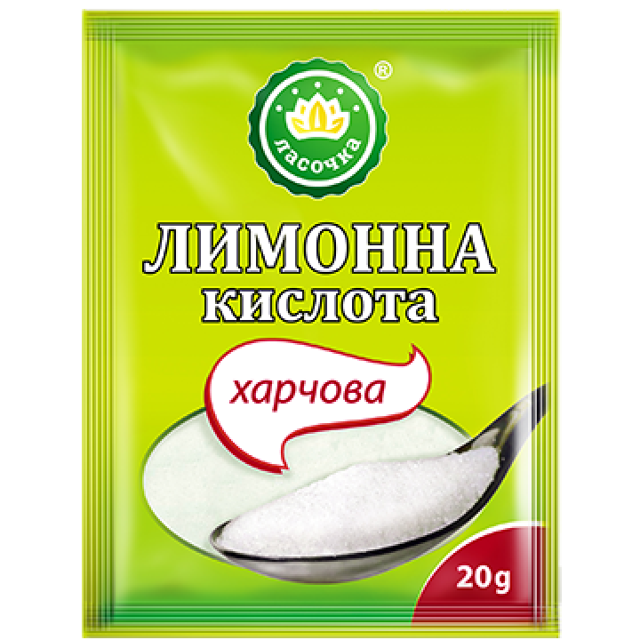 Лимонная кислота "Ласочка" пищевая 20 г (4820043250936)
