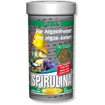 Основной корм премиум-класса JBL Spirulina для водорослеедов, 250 мл Основной корм премиум-класса JBL Spirulina для водорослеедов, 250 мл