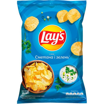 Чипсы картофельные Lay's со вкусом сметаны и зелени 120 г (4823063125253) Чипсы картофельные Lay's со вкусом сметаны и зелени 120 г (4823063125253)
