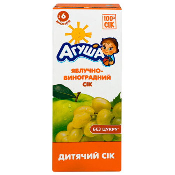 Сік Агуша яблучно-виноградний Slim 0,2 л (4823063110716)