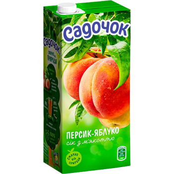 Сік Садочок Персиково-яблучний з м'якоттю 0,95 л (4823063126052)