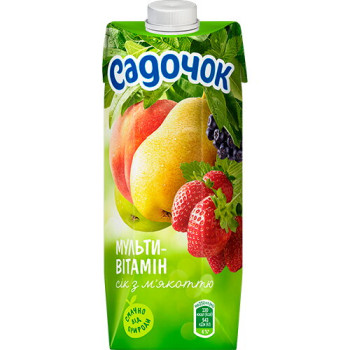 Сік Садочок Мультивітамінний з м'якоттю 500 мл (4823063105545)