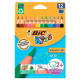 Олівці кольорові трикутні BIC Kids Evolution 12 шт. (3086124001632)