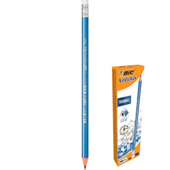 Карандаш чернографитный с резинкой BIC Evolution Triangle 1 шт (3086123372436)