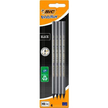 Карандаши чернографитные BIC Evolution черные 4 шт (3086123278004)