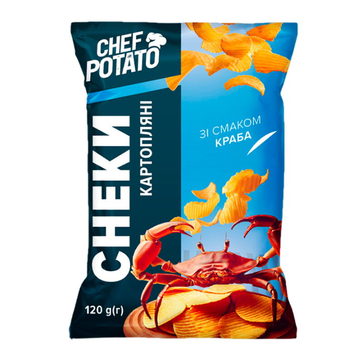 Снеки картофельные Chef Potato Краб, 120 г (4820106161100)