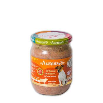 Консерва Леопольд для собак деликатес с ягнятиной, 500 г